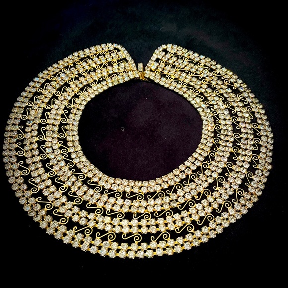 Hattie Carnegie - Vintage Rhinestone Collar Necklace - Picture 3 of 13
